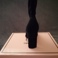 № 40 и 41 дамски високи ботуши чизми от имитация на велур и с висок ток в черен цвят, снимка 8 - Дамски ботуши - 43528795