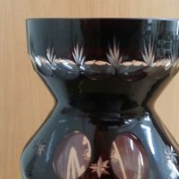 кристална ваза цветен червен кристал , снимка 3 - Антикварни и старинни предмети - 26794920