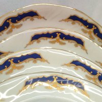 Полски порцелан с цвят кобалт и злато , снимка 2 - Чинии - 43551320