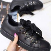 Спортни обувки с халкички и широки връзки в цвят ШАМПАНСКО, снимка 2 - Маратонки - 26572024