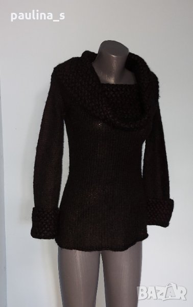 Ангорски мохерен пуловер с шал яка "MNG" basics Mango / голям размер , снимка 1