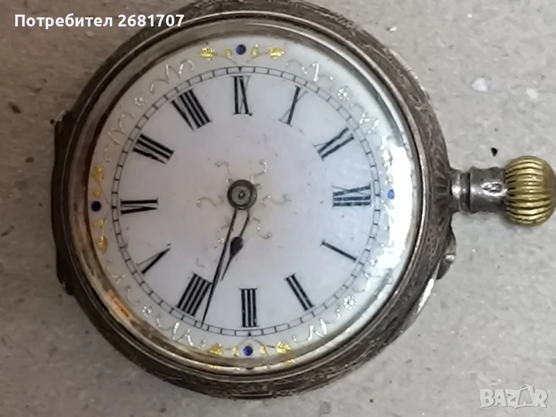джобен сребърен часовник , снимка 1