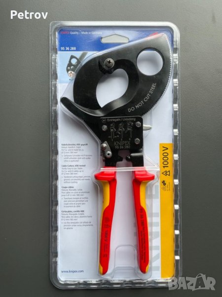 KNIPEX 95 36 280 VDE 1000 V - Made in Germany - ЧИСТО НОВА ПРОФЕСИОНАЛНА Кабелна Ножица 52 mm/380mm², снимка 1