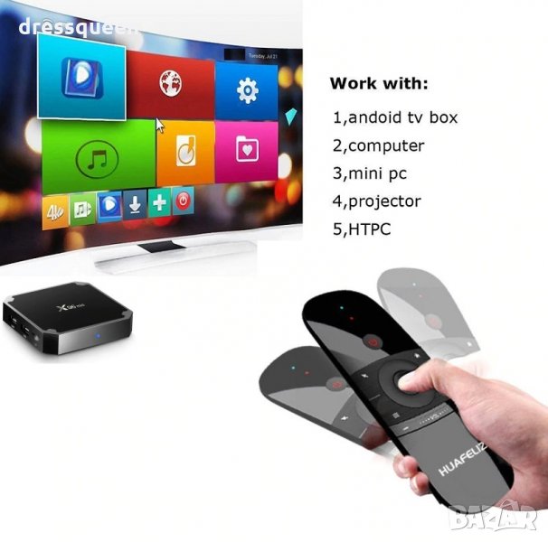 W1 Безжична клавиатура и мишка за телевизор , снимка 1