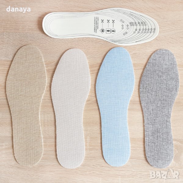 1514 Антибактериалнаи стелки за обувки унисекс синтетичен лен 36-46 номер, снимка 1