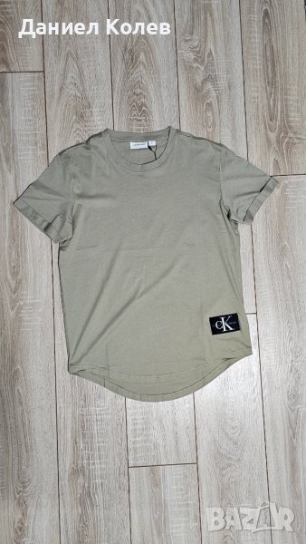 Calvin Klein мъжка тениска – бежова, класически стил, размер M, снимка 1