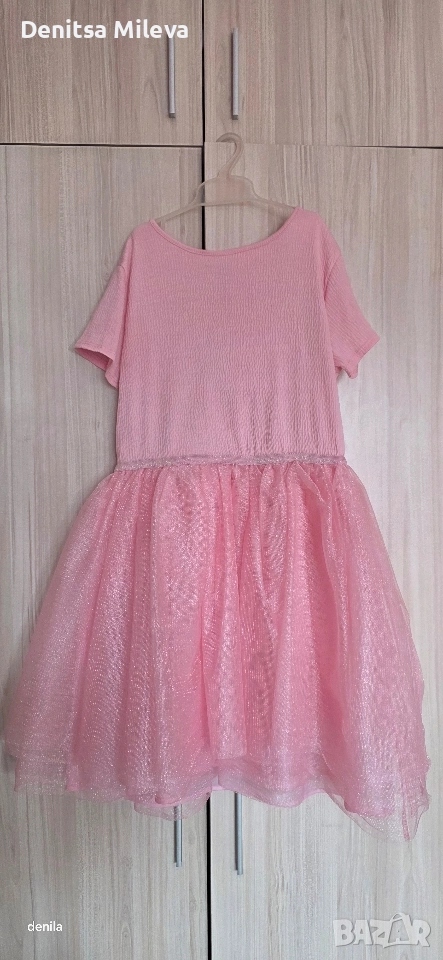 Розова рокля 134 размер, снимка 1