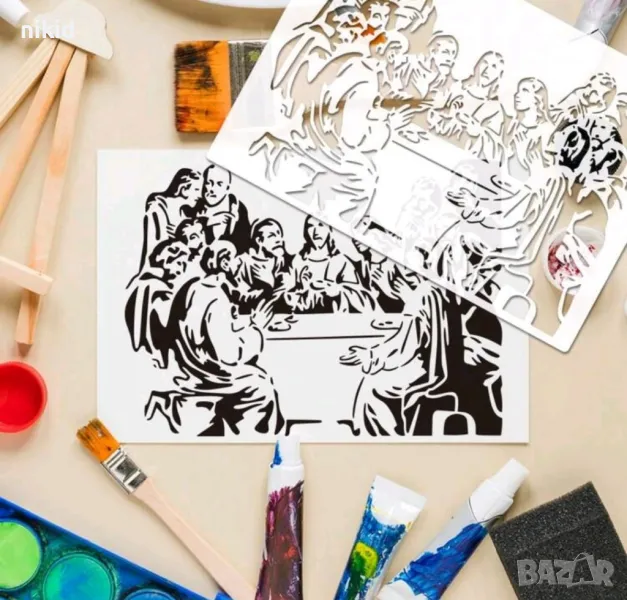 Тайната Вечеря шаблон спрей за торта стена декорация Scrapbooking, снимка 1