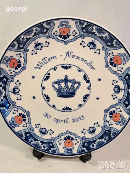 декоративна порцеланова цветна чиния Royal Delft 22/2, снимка 1