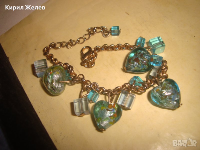 КРАСИВА АРТ ДЕКО СТИЛ ГРИВНА с ВИСУЛКИ от ЦВЕТНО ВЕНЕЦИАНСКО СТЪКЛО МУРАНО 29421, снимка 1