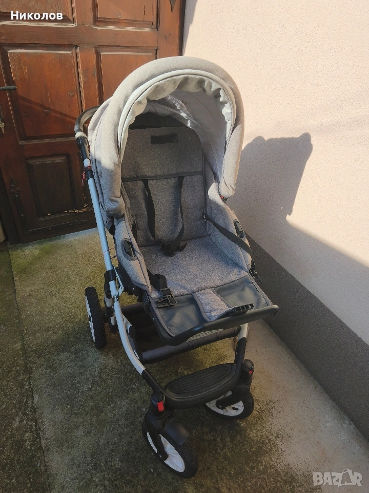 Комбинирана количка 3в1 LORELLI Premium POLAND MIA AIR LIGHT&DARK GREY, снимка 1