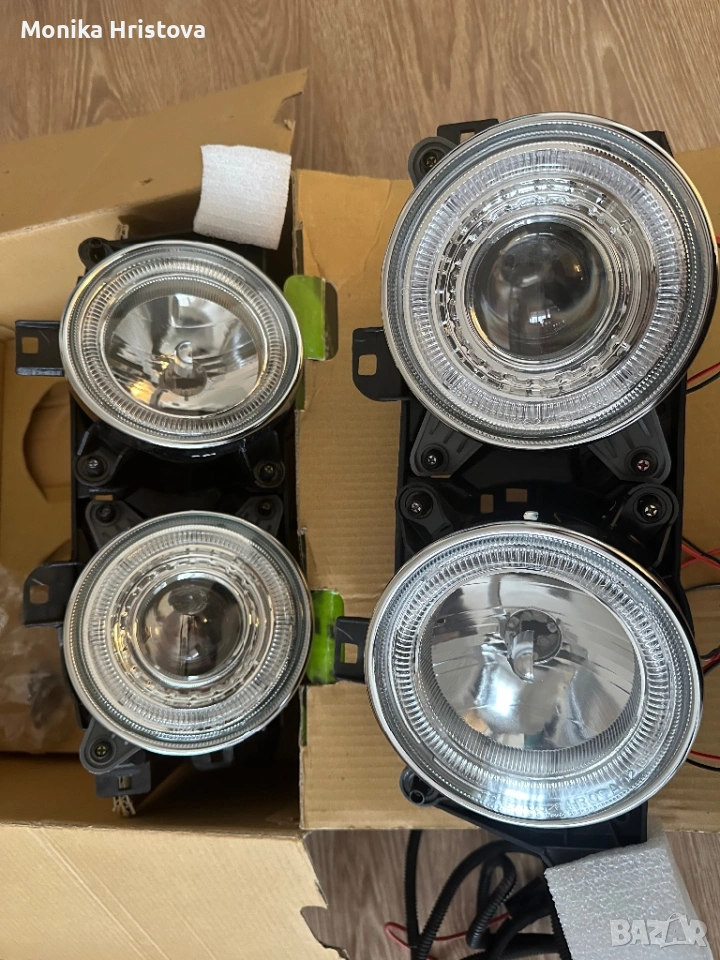 Нови Angel Eyes фарове DEPO за BMW E34 / E32 – лупи, снимка 1