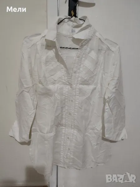 Дамска бяла риза с акцент , снимка 1