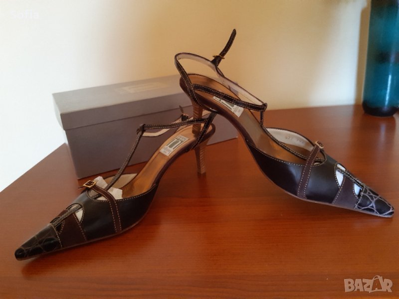 Дамски обувки ток нови Естествена кожа марка NERA Collezione с 50% отстъпка, снимка 1