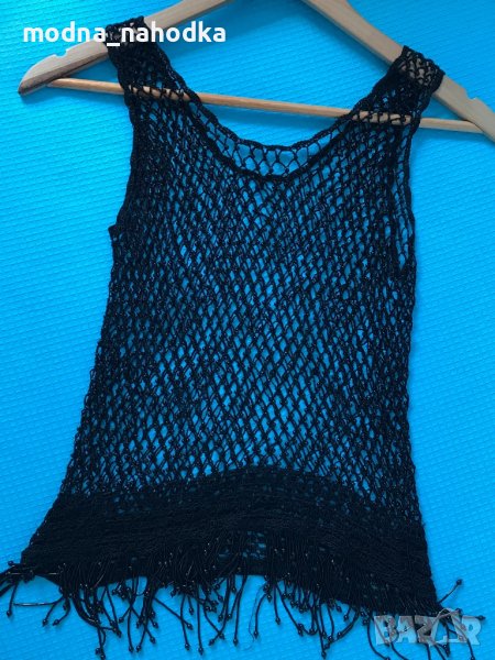 Уникален мрежест топ с мъниста, снимка 1