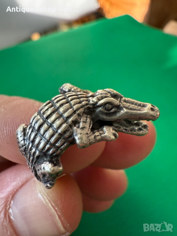 Сребърен пръстен крокодил №7674, снимка 1