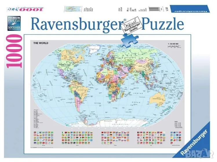 Пъзел "Political World Map" Ravensburger 1000 части, снимка 1