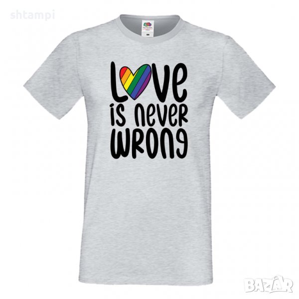 Мъжка тениска Love Is Never Wrong Прайд,Празник.Повод,Изненада, снимка 1