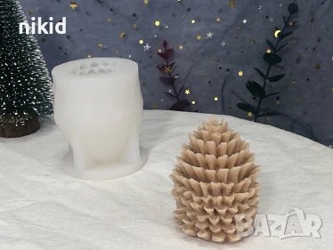 3D отворена шишарка силиконов молд форма калъп шоколад фондан гипс сапун декор свещ смола, снимка 1