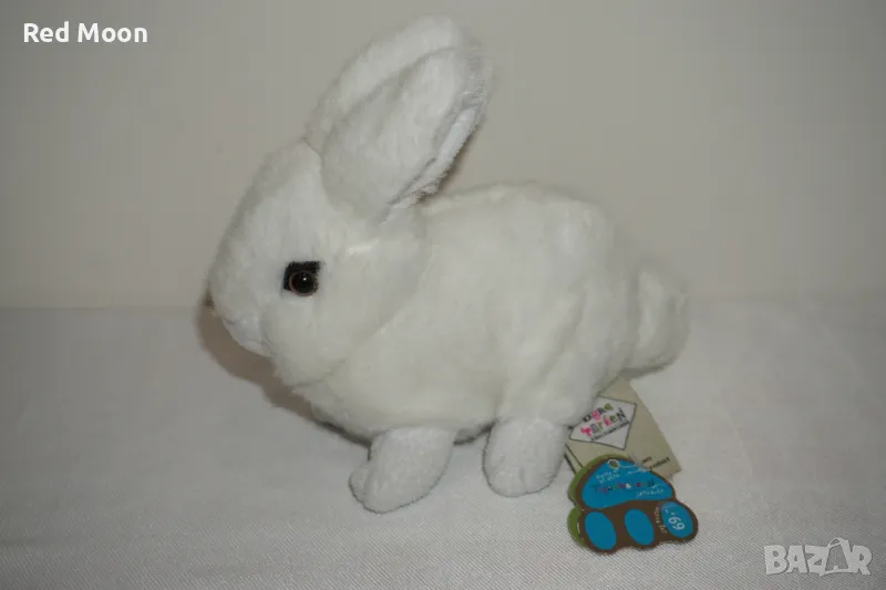 Бял Плюшен Заек 17см, снимка 1