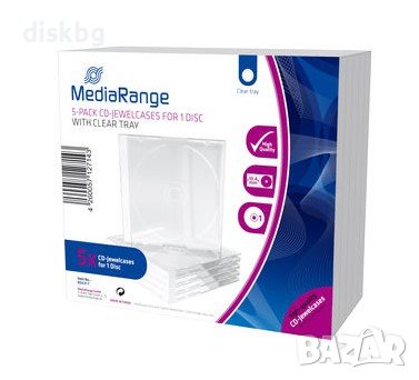 Единична CD BOX 10mm clear, Jewel Case for 1cd - прозрачна кутия, кристална, опаковка 5 броя , снимка 1