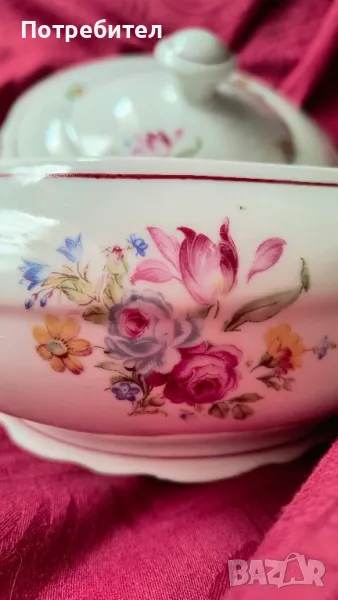 Порцеланови съдове - два супника и кана, снимка 1