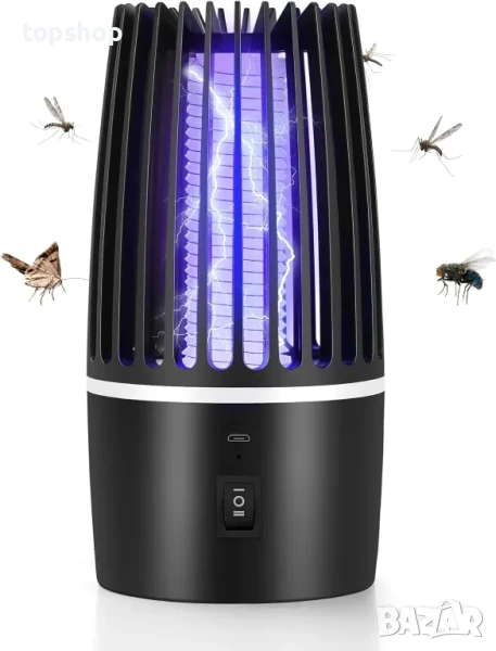 DJROLL акумулаторен и преносим убиец на насекоми 2 в 1 Електрически убиец на комари с UV лампа..., снимка 1