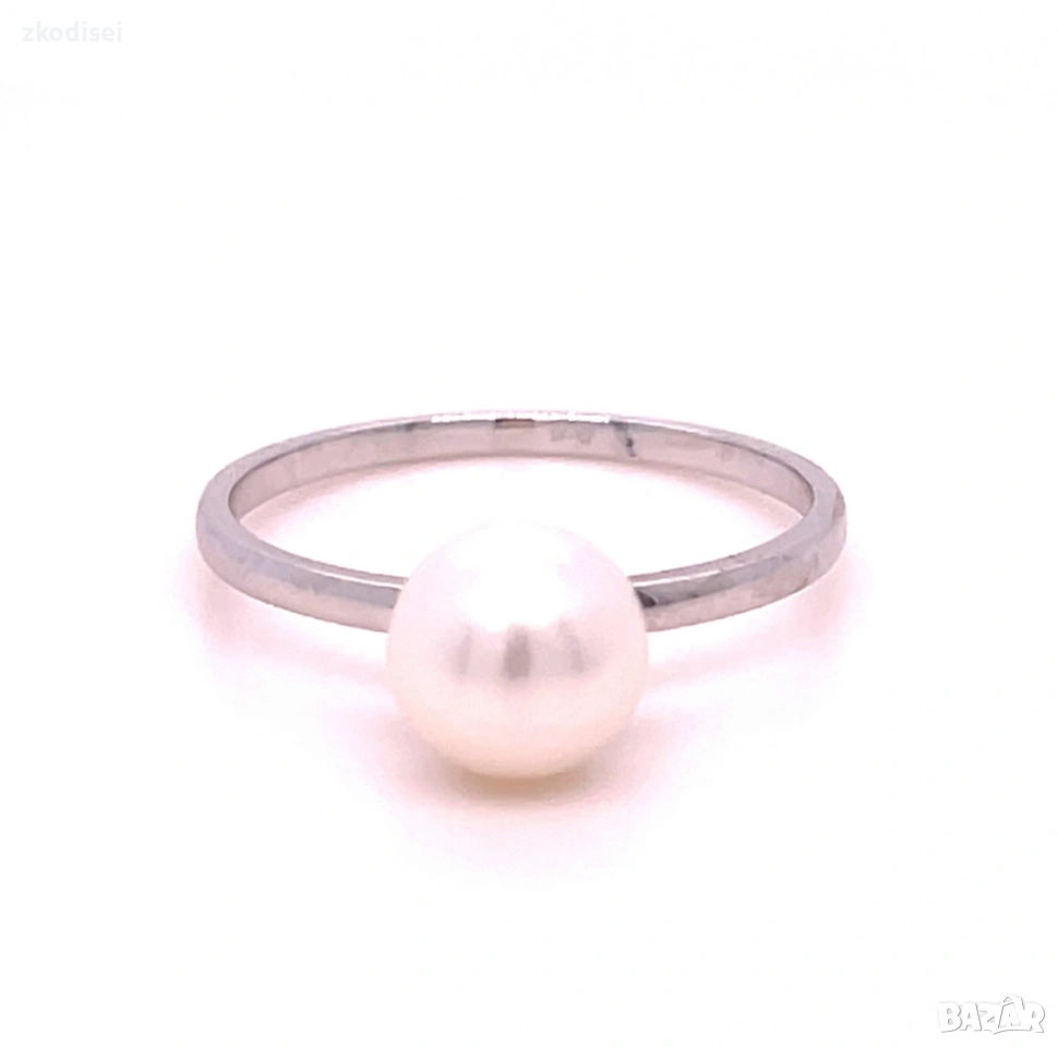 Златен дамски пръстен с перла 1,64гр. размер:54 14кр. проба:585 модел:35357-5, снимка 1