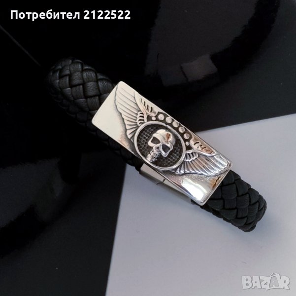 Мъжки гривни кожа и стомана, снимка 1