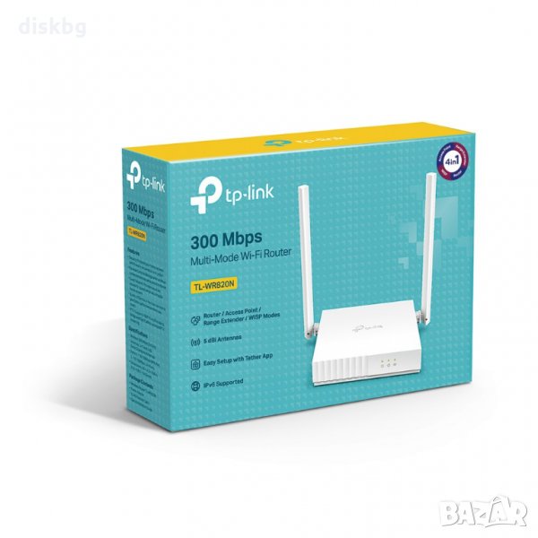 Нов 300MB Безжичен Рутер TP-Link TL-WR820N, Wireless Router, LAN , снимка 1