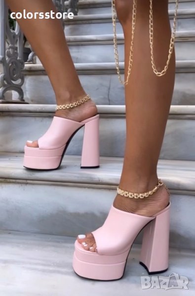 Чехли на ток - пудра кожа - DTC1, снимка 1