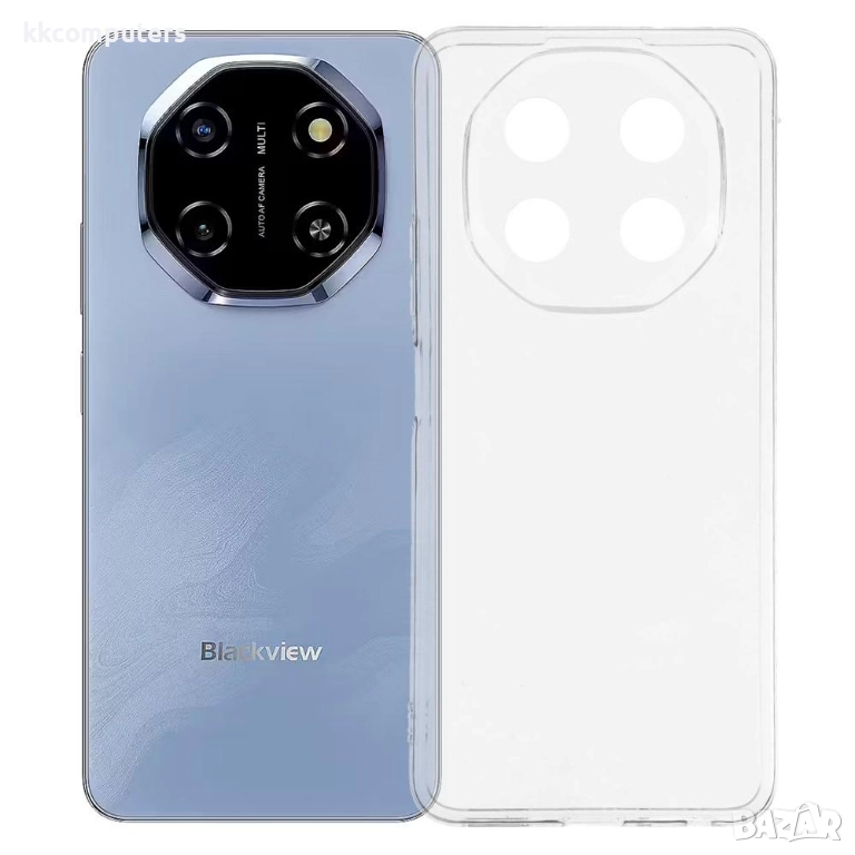 Калъф с протектор за Blackview Shark 6 – мек TPU удароустойчив калъф, прозрачен или черен, снимка 1