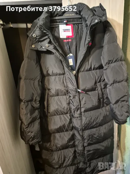 Дамско черно яке tommy jeans puffer L, снимка 1