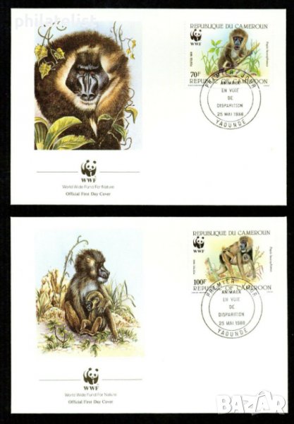 Камерун 1988 - 4 броя FDC Комплектна серия - WWF, снимка 1