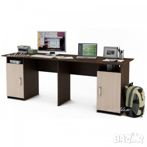 Бюро 208см. за двама с 2 плавни врати(код-1128), снимка 2 - Бюра - 28616583