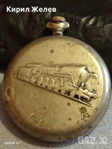 Стар джобен часовник МЪЛНИЯ СССР влак рядък работи за КОЛЕКЦИОНЕРИ 51494, снимка 8 - Антикварни и старинни предмети - 52364879