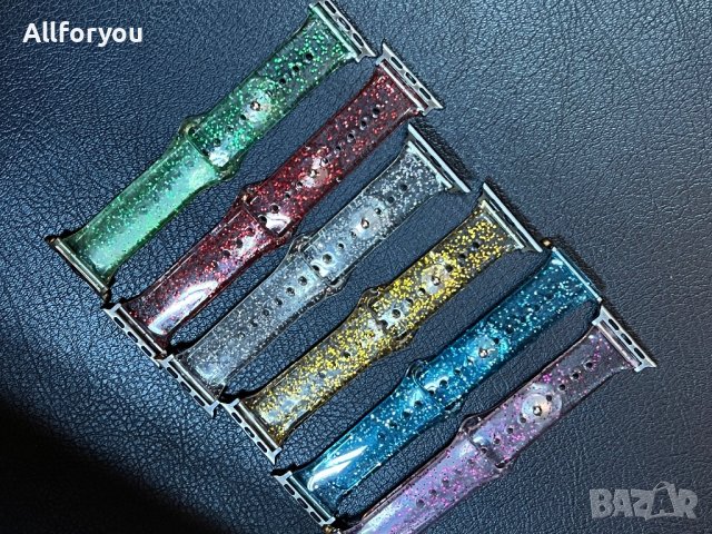 Лъскави брокат Каишки за Apple iWatch 3,4,5,6,SE, 7 Series - 38,40,41,42,44, 45,49 мм  ‼️‼️‼️, снимка 7 - Каишки за часовници - 43824366