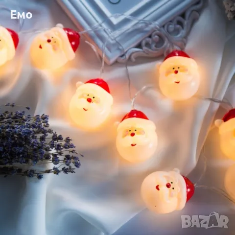 Коледна украса: Светещи LED Лампички с Дядо Коледа SD19, снимка 6 - Лед осветление - 48008278