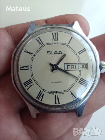 Часовник Slava, снимка 3 - Антикварни и старинни предмети - 50470458