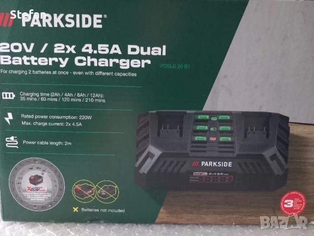 Двойно зарядно PARKSIDE - 2X4.5Ah, снимка 2 - Винтоверти - 51065270