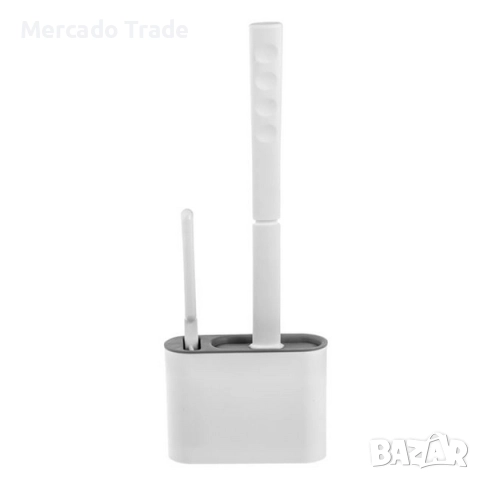 Комплект четки за тоалетна чиния Mercado Trade, Пластмаса, Бял