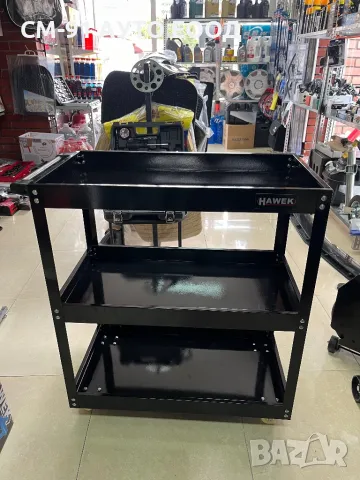 Количка за инструменти с колелца и рафтове Работна маса 