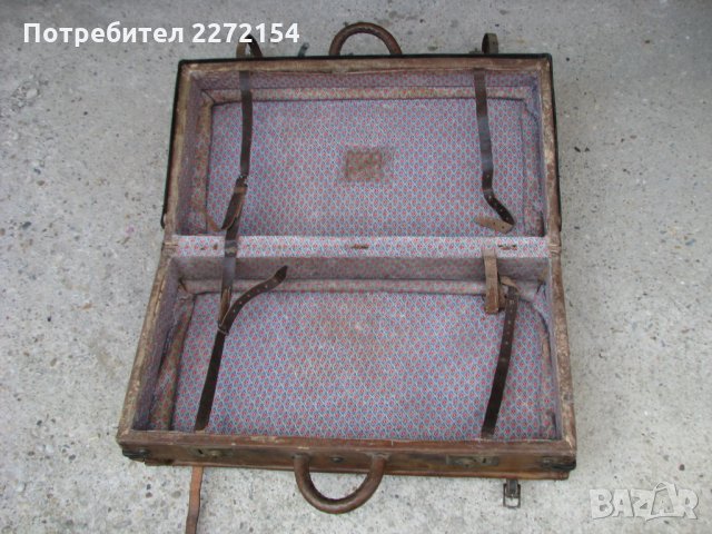 Голям стар куфар с мех-19 век, снимка 4 - Антикварни и старинни предмети - 28549836