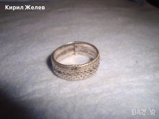 СТАРИНЕН СРЕБЪРЕН РЯДЪК РЪЧНО ПРАВЕН ПРЪСТЕН с ПЕЧАТ на МАЙСТОРА КОЛЕКЦИОНЕРСКИ УНИКАТ 28763, снимка 5 - Антикварни и старинни предмети - 37277521