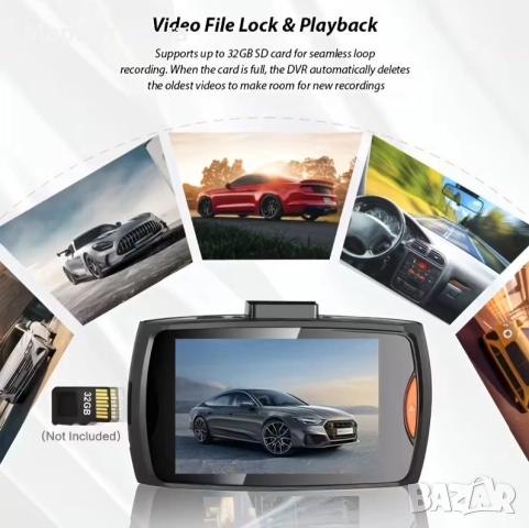 Надежден 1080P Full HD видеорегистратор с 6.1 см LCD екран, снимка 7 - Аксесоари и консумативи - 52030021