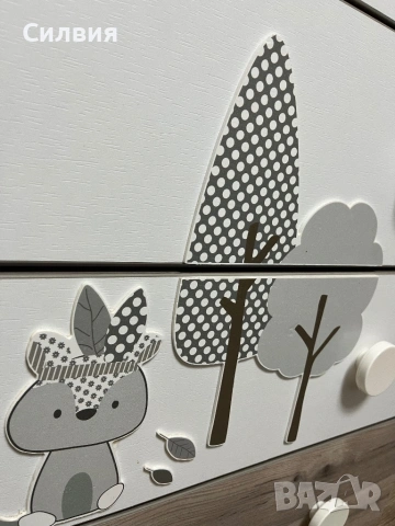 Бебешка кошара със скрин и матрак, снимка 4 - Мебели за детската стая - 53213331