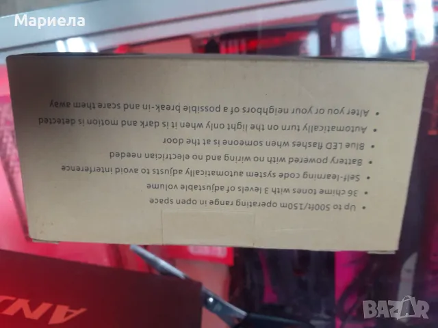 4 в 1 безжичен звънец / звънец със син LED индикатор, снимка 4 - Друга електроника - 47895423