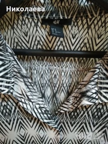 Черно-бяла риза-туника на H&M, снимка 3 - Ризи - 26843217