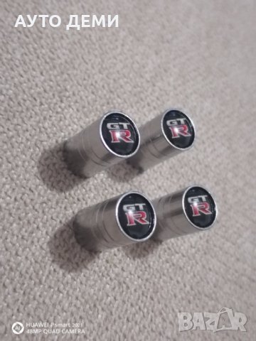 Качественни не ръждаем метал хром капачки за вентили винтили с емблеми на Нисан Nissan GTR кола джип, снимка 3 - Аксесоари и консумативи - 34592427