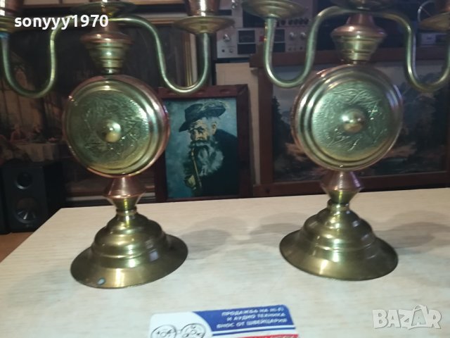 ДВА СВЕЩНИКА ОТ ФРАНЦИЯ 0801240852, снимка 5 - Антикварни и старинни предмети - 43706925